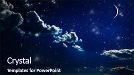  Presentation with night sky moon - PPT theme with background night sky with stars background and a navy blue colored foreground