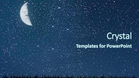 Presentation with night stars - Slide set with background night sky with stars background and a ocean colored foreground