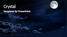  Presentation with night sky moon - Presentation design with background night sky with stars background and a black colored foreground
