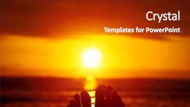  Presentation with women in oil and gas - PPT theme featuring background of a beautiful orange background and a tawny brown colored foreground