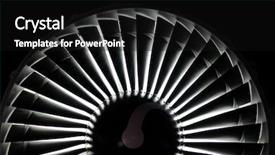  Presentation with jet airplane - Colorful PPT theme enhanced with background of a jet engine backdrop and a black colored foreground