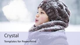  Presentation with hat - Theme enhanced with background of a snow background and a sky blue colored foreground