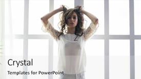  Presentation with stained glass - PPT theme with background of a stained background and a light gray colored foreground