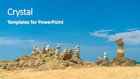  Presentation with rock balance - Beautiful theme featuring background of a summer storm backdrop and a  colored foreground