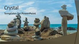  Presentation with rock balance - Beautiful PPT layouts featuring background of a summer storm backdrop and a  colored foreground