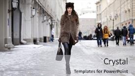  Presentation with mink whale - Amazing PPT layouts having background of a winter street backdrop and a  colored foreground