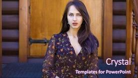  Presentation with brown - Slide set with background of a wooden house background and a  colored foreground