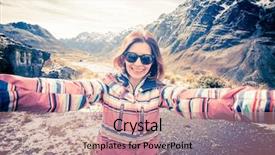  Presentation with black girl sexy fashionable mulatto - Colorful PPT layouts enhanced with background of amazing rocky andes backdrop and a  colored foreground