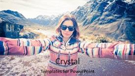  Presentation with black girl - Slide deck having background of amazing rocky andes background and a  colored foreground