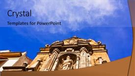  Presentation with church blue - Presentation design having background of blue sky cordoba background and a light blue colored foreground