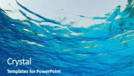  Presentation with ripple effect - Theme featuring background of blue water ripple background and a ocean colored foreground