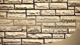  Presentation with castle wall - Presentation with background of brick wall texture background and a coral colored foreground