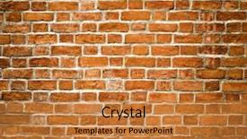  Presentation with brick wall - PPT theme consisting of background of brick wall texture background and a gold colored foreground