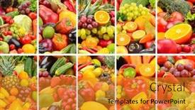  Presentation with vertical - Presentation enhanced with background-of-bright-vegetables background and a gold colored foreground