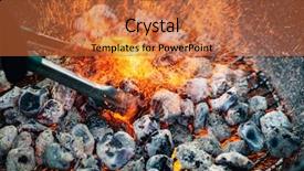  Presentation with coal burning power plant - Audience pleasing presentation theme consisting of background of burning hot coals backdrop and a red colored foreground