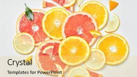  Presentation with citrus - Slide set consisting of background of citrus fruit slices background and a blonde colored foreground