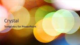  Presentation with green abstract - Presentation theme featuring background of colorful bokeh circle background and a yellow colored foreground