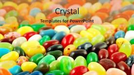  Presentation with jelly bean - Beautiful PPT theme featuring background of colorful jelly beans backdrop and a gold colored foreground