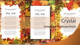  Presentation with fall leaves border autumn - Theme enhanced with background of colorful leaves collage background and a yellow colored foreground