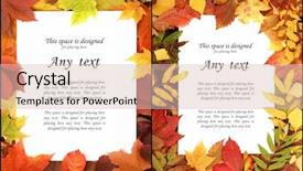  Presentation with autumn leaves - Audience pleasing PPT theme consisting of background of colorful leaves collage backdrop and a lemonade colored foreground