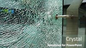  Presentation with broken wall - PPT theme with background-of-cracked-window-broken background and a gray colored foreground