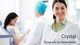  Presentation with nursing to nurse communication - Presentation theme having background of dentist and patient background and a light gray colored foreground