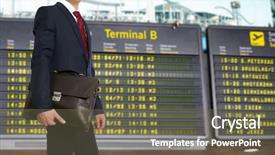  Presentation with departure board - Slides enhanced with background of departure board background and a gray colored foreground