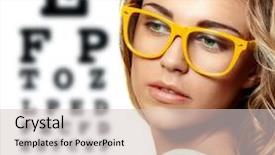  Presentation with test - Colorful slide deck enhanced with background of eye test chart backdrop and a soft green colored foreground