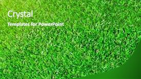  Presentation with green grass texture in soccer - Presentation design with background of football field grass background and a shamrock green colored foreground