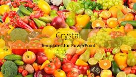  Presentation with fresh fruits vegetables - Presentation theme with background-of-fresh-and-healthy background and a gold colored foreground