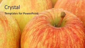  Presentation with fresh water splash green apple isolated white - PPT theme enhanced with smart phone and tablet computer background and a gray colored foreground