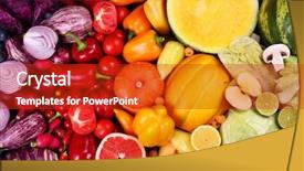  Presentation with fruit and vegetable - PPT layouts with background of fruit and vegetable background and a crimson colored foreground