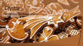  Presentation with gingerbread - PPT layouts with background of gingerbread cookies decorated with sugar icing background and a coral colored foreground