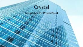  Presentation with highrise building - Colorful presentation design enhanced with background of glass highrise building backdrop and a arctic colored foreground