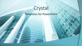  Presentation with highrise building - Presentation design featuring background of glass highrise building background and a cool aqua colored foreground