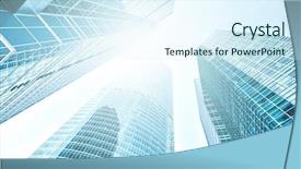  Presentation with architecture futuristic - Presentation theme consisting of background of glass highrise building background and a sky blue colored foreground