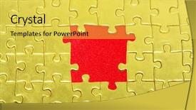  Presentation with jigsaw - PPT theme with background of gold jigsaw puzzle background and a yellow colored foreground