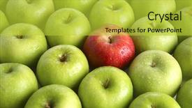  Presentation with green apple - Audience pleasing PPT theme consisting of background of green apples backdrop and a yellow colored foreground