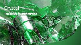  Presentation with broken glass - Slide set with background of green glass broken background and a ocean colored foreground