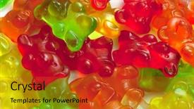  Presentation with gummy bear gummy bears - Slides with gummies - background of gummi bears background and a red colored foreground