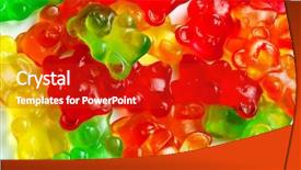  Presentation with gummy bear gummy bears and liquid - Beautiful PPT layouts featuring gummies - background of gummi bears backdrop and a crimson colored foreground