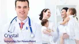  Presentation with doctor family - Presentation theme having background of healthy happy family background and a sky blue colored foreground