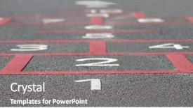  Presentation with playground - Cool new slide deck with background of hopscotch court backdrop and a gray colored foreground