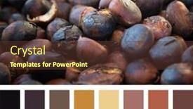  Presentation with hot and cold coffee cup - PPT theme with background-of-hot-roasted-chestnuts background and a tawny brown colored foreground