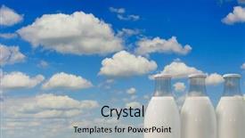  Presentation with cow milk - Cool new presentation theme with background of meadows and field backdrop and a light blue colored foreground