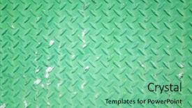  Presentation with diamond plate - Slides having background of metal diamond plate background and a seafoam green colored foreground