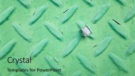  Presentation with diamond plate - Slide deck featuring background of metal diamond plate background and a seafoam green colored foreground