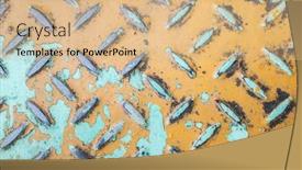  Presentation with diamond plate - Audience pleasing PPT layouts consisting of background-of-metal-diamond-plate backdrop and a coral colored foreground