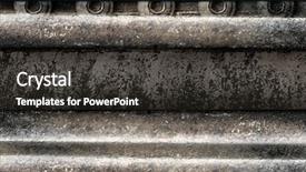  Presentation with metal corrosion - Presentation theme enhanced with background of military metal plate background and a dark gray colored foreground