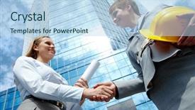  Presentation with modern building - Theme enhanced with background of modern office building background and a  colored foreground